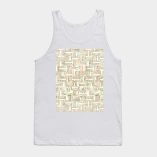 Wood block print beige Tank Top